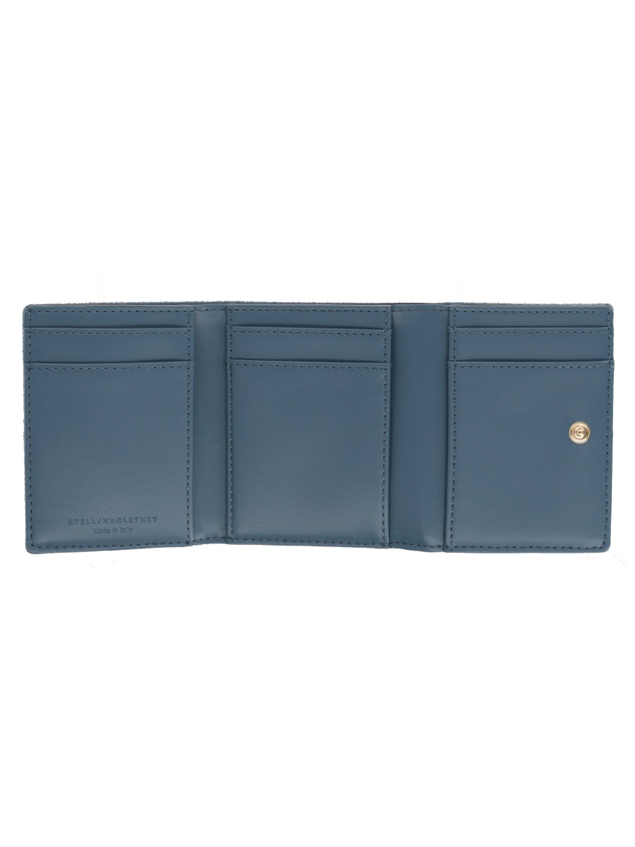 Stella McCartney Falabella Suede Like Chain Wallet Blauw