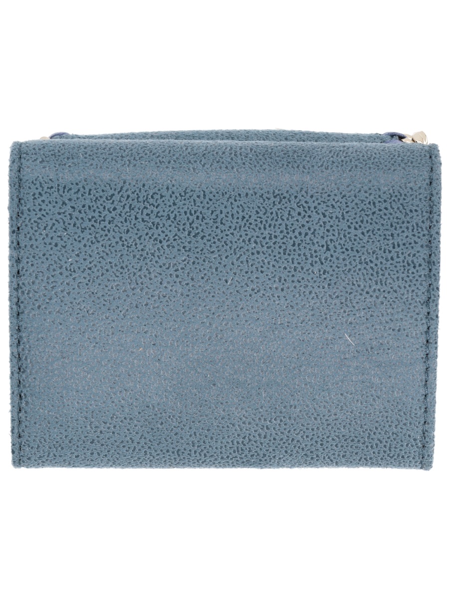 Stella McCartney Falabella Suede Like Chain Wallet Blauw