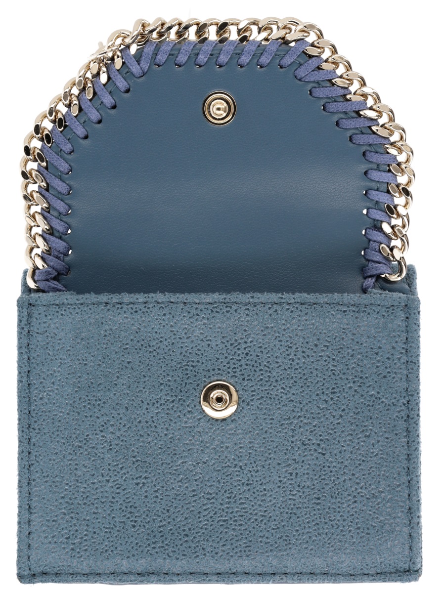 Stella McCartney Falabella Suede Like Chain Wallet Blauw