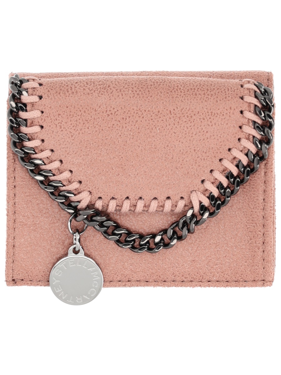 Stella McCartney Neutrals Falabella Chain Trim Polyester Wallet Roze