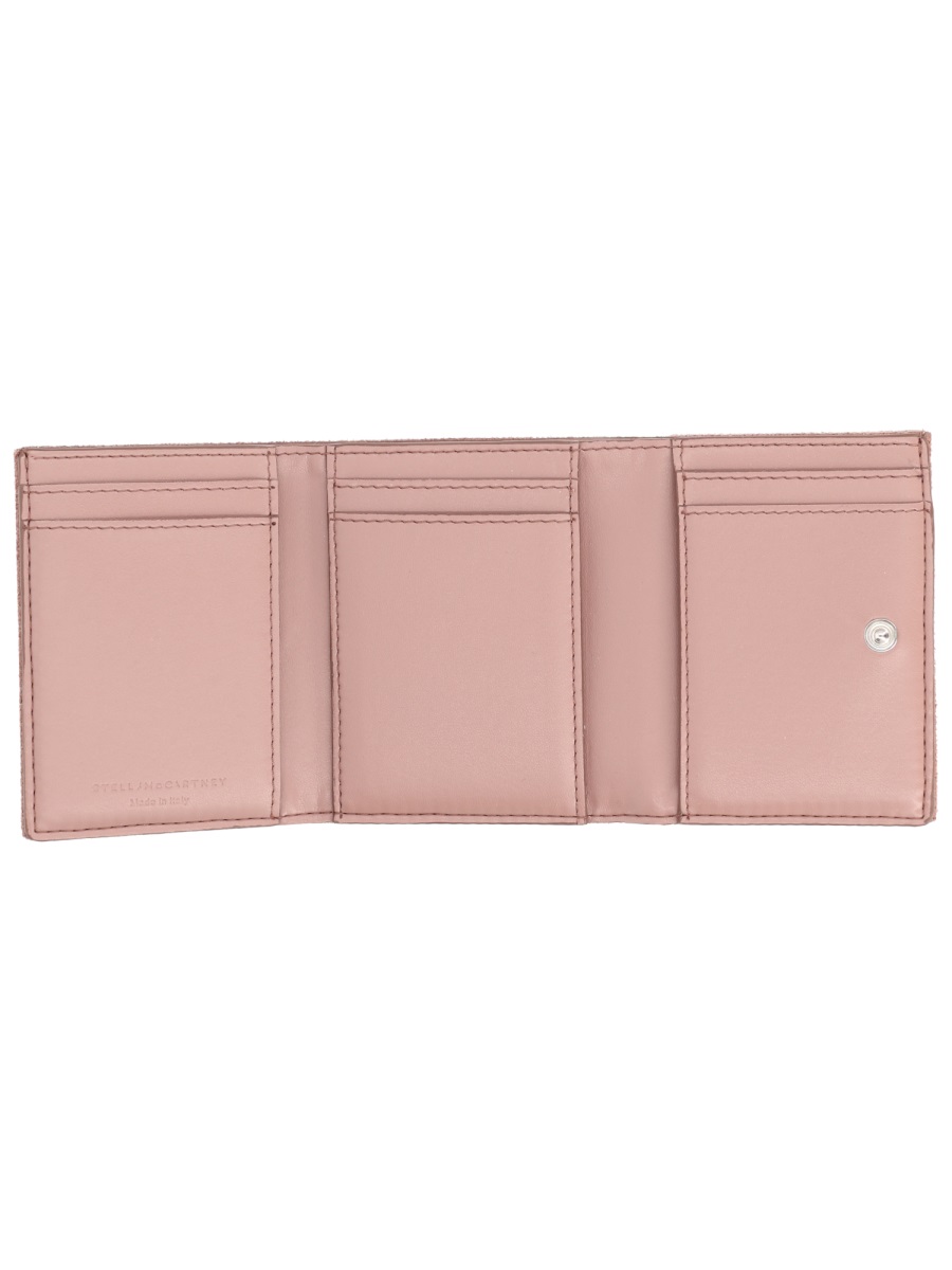 Stella McCartney Neutrals Falabella Chain Trim Polyester Wallet Roze