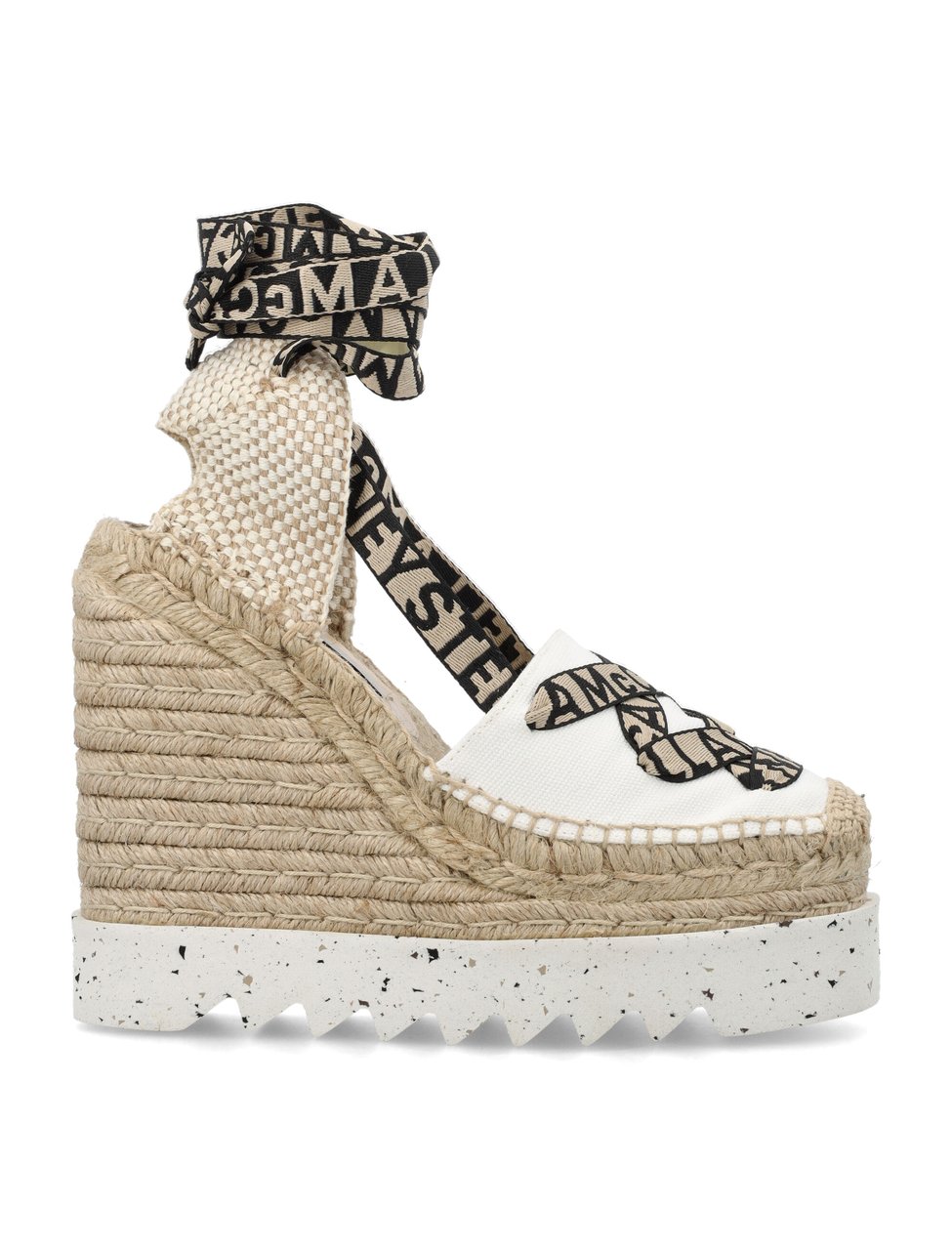 Stella McCartney Gaia Espadrillas Wedge Camelia White Wit