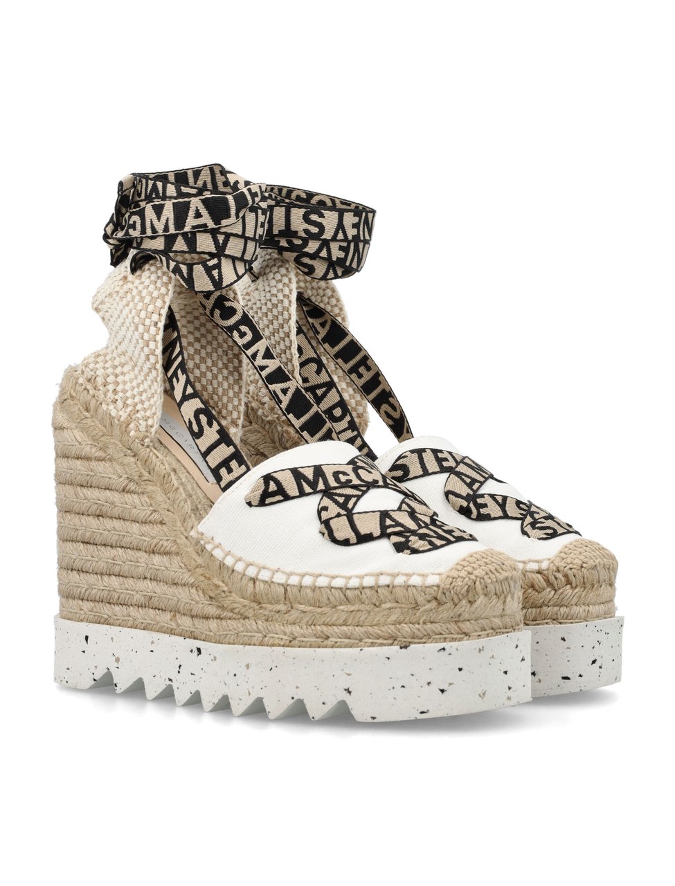 Stella McCartney Gaia Espadrillas Wedge Camelia White Wit