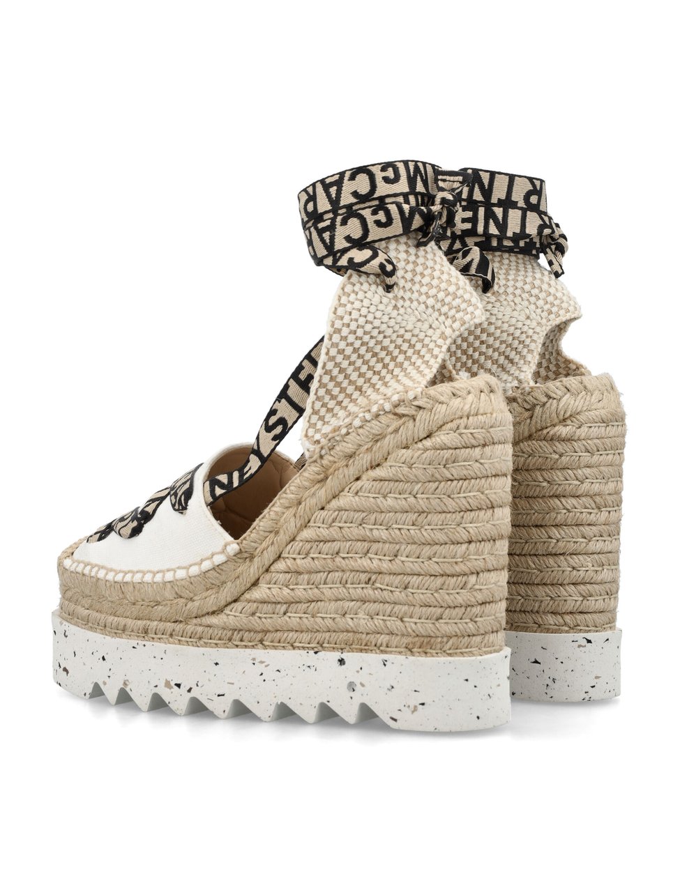 Stella McCartney Gaia Espadrillas Wedge Camelia White Wit