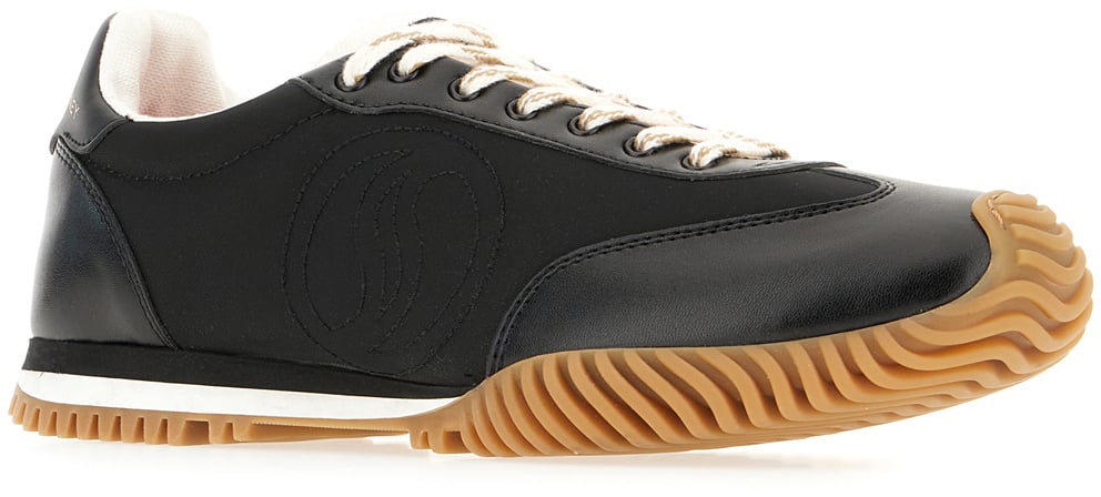 Stella McCartney Stella McCartney Black fabric S-wave sneakers Zwart