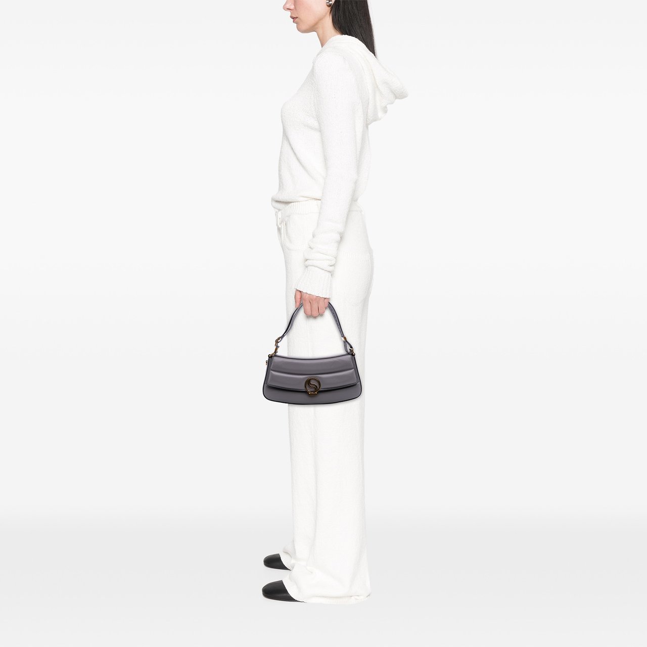 Stella McCartney Alter Mat S Wave Padded Shoulder Bag Grijs