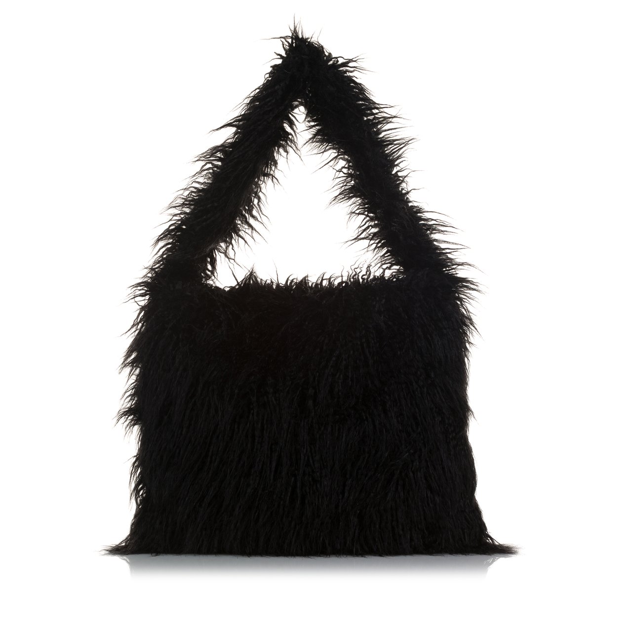 Stella McCartney x Ed Curtis Faux Fur Shoulder Bag Zwart