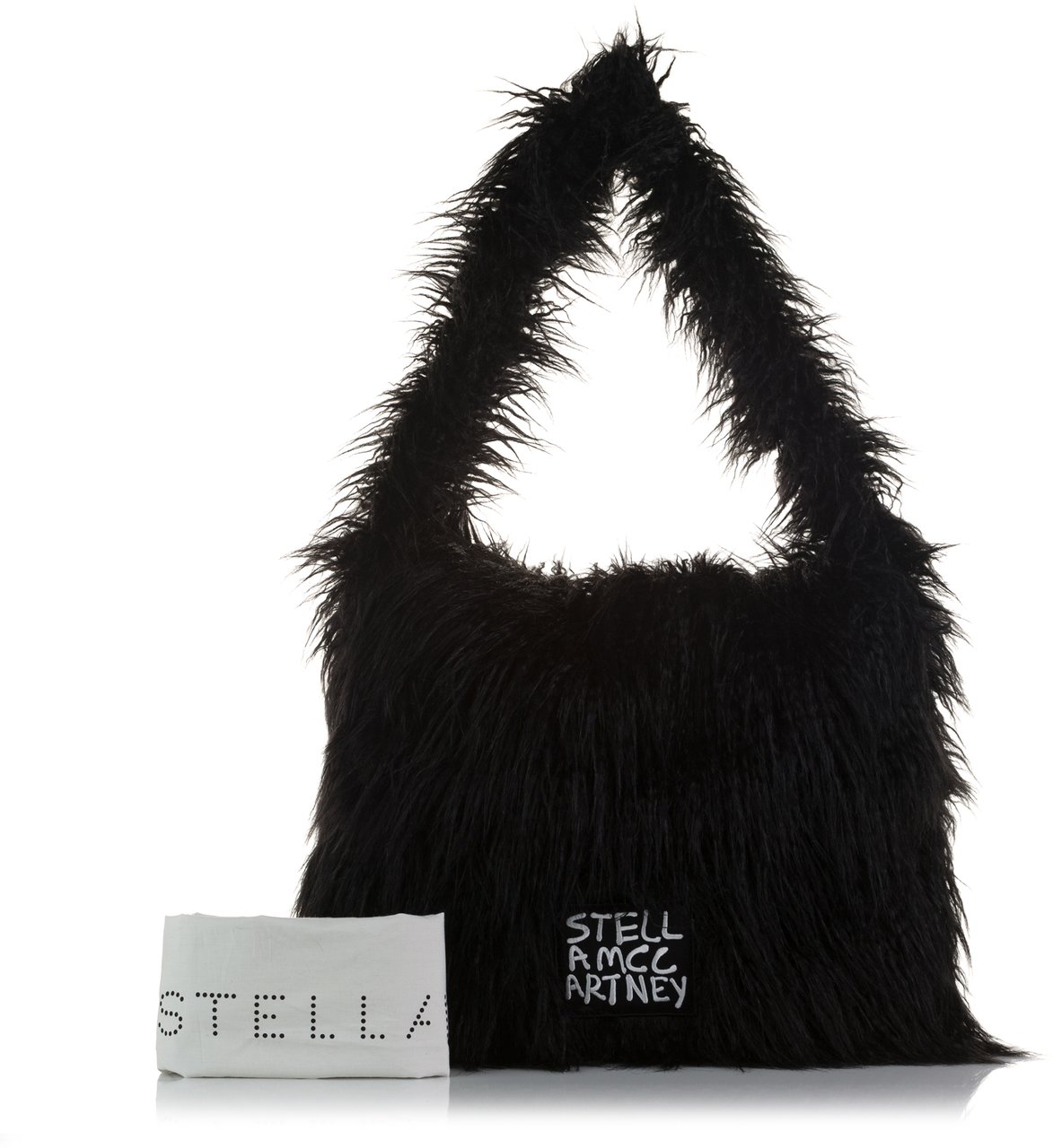 Stella McCartney x Ed Curtis Faux Fur Shoulder Bag Zwart