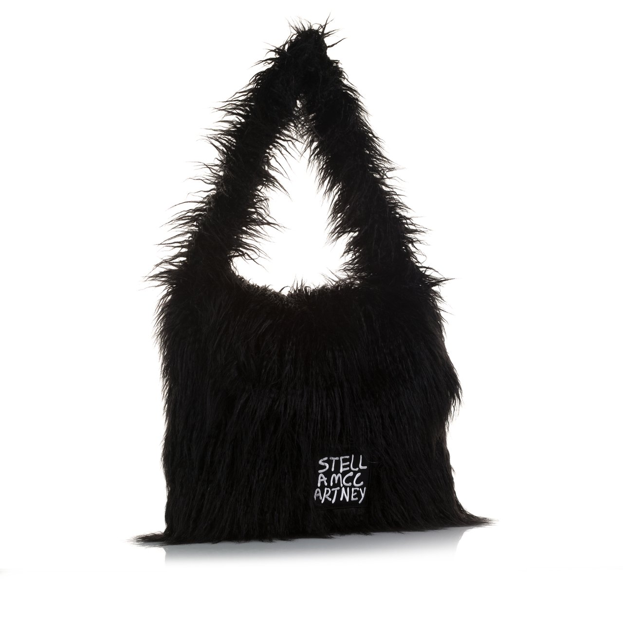 Stella McCartney x Ed Curtis Faux Fur Shoulder Bag Zwart