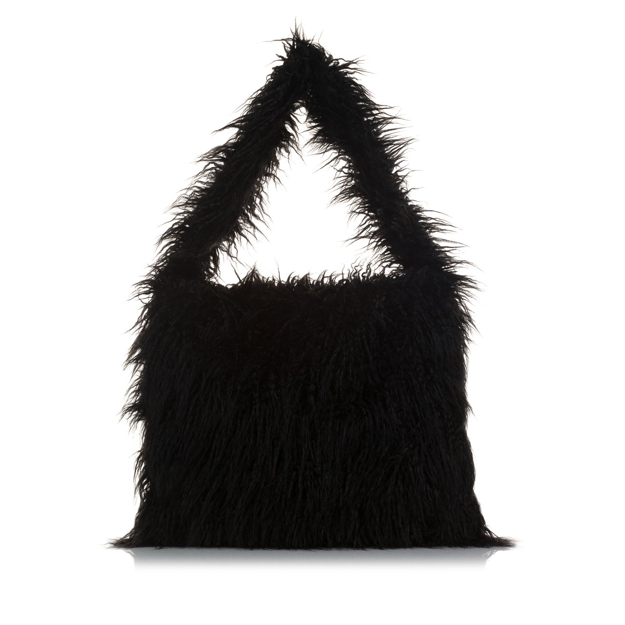 Stella McCartney x Ed Curtis Faux Fur Shoulder Bag Zwart