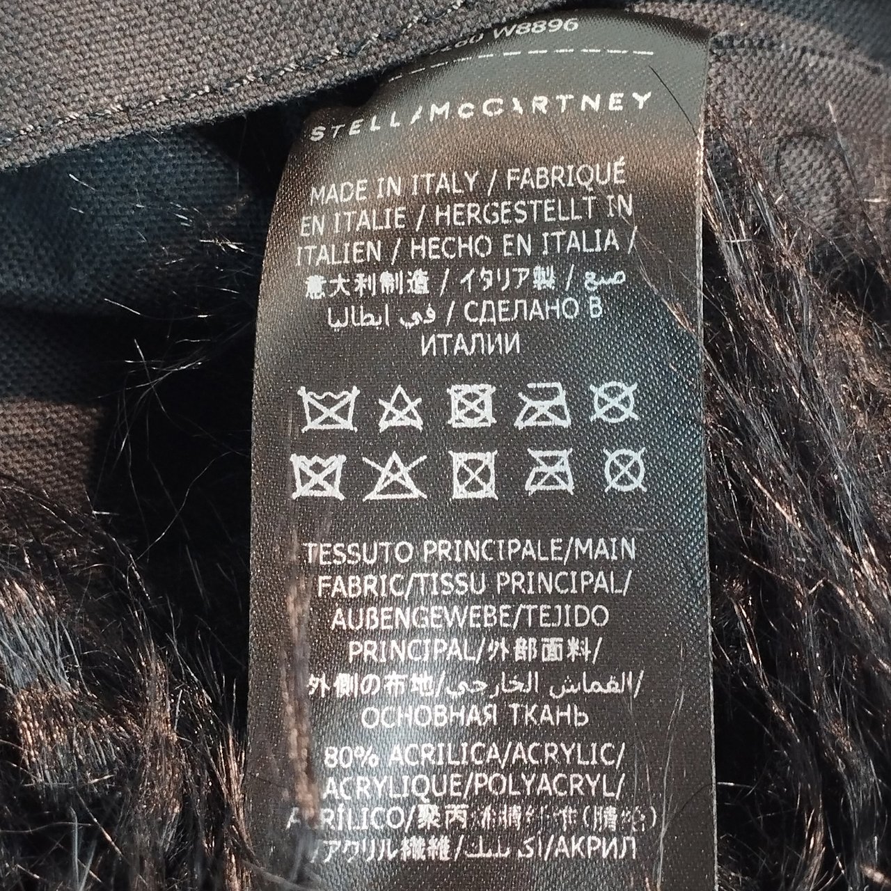 Stella McCartney x Ed Curtis Faux Fur Shoulder Bag Zwart