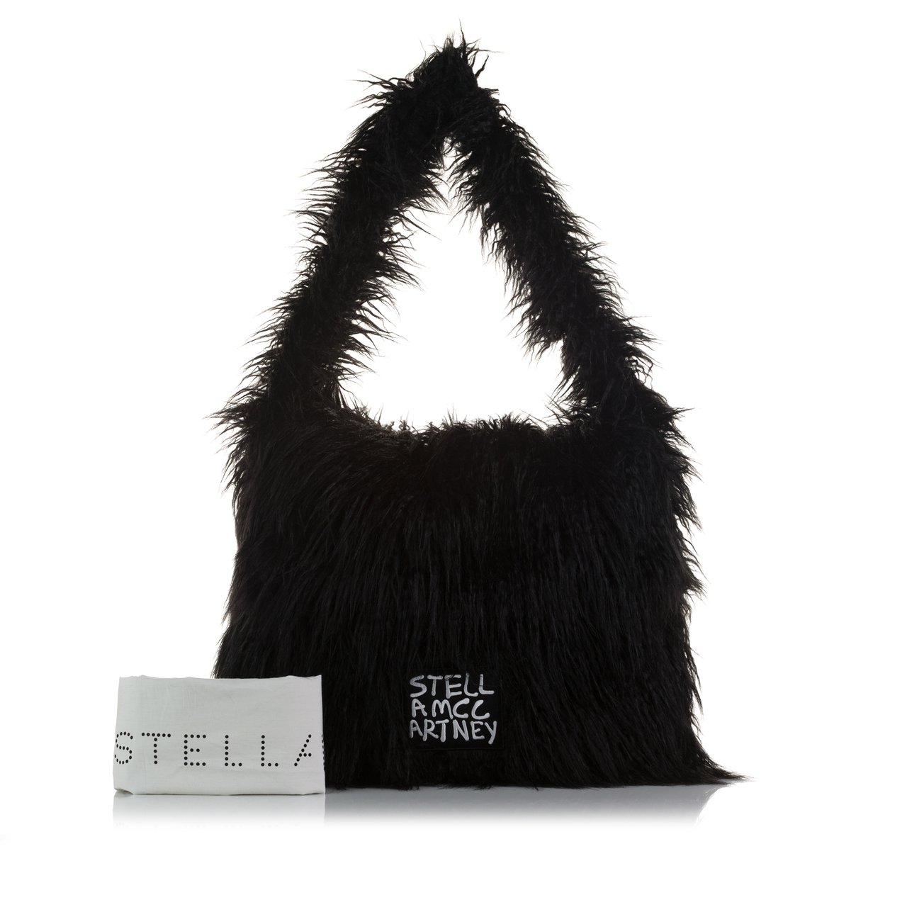 Stella McCartney x Ed Curtis Faux Fur Shoulder Bag Zwart