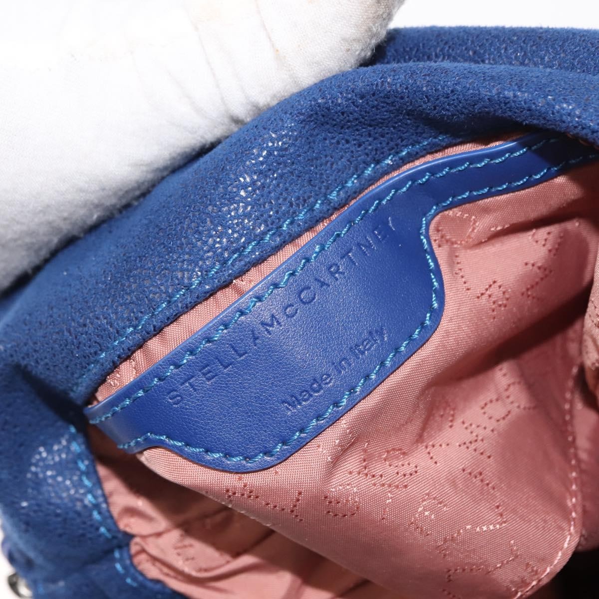 Stella McCartney Stella McCartney Falabella Fold Over Crossbody Bag Shaggy Deer Mini Blauw