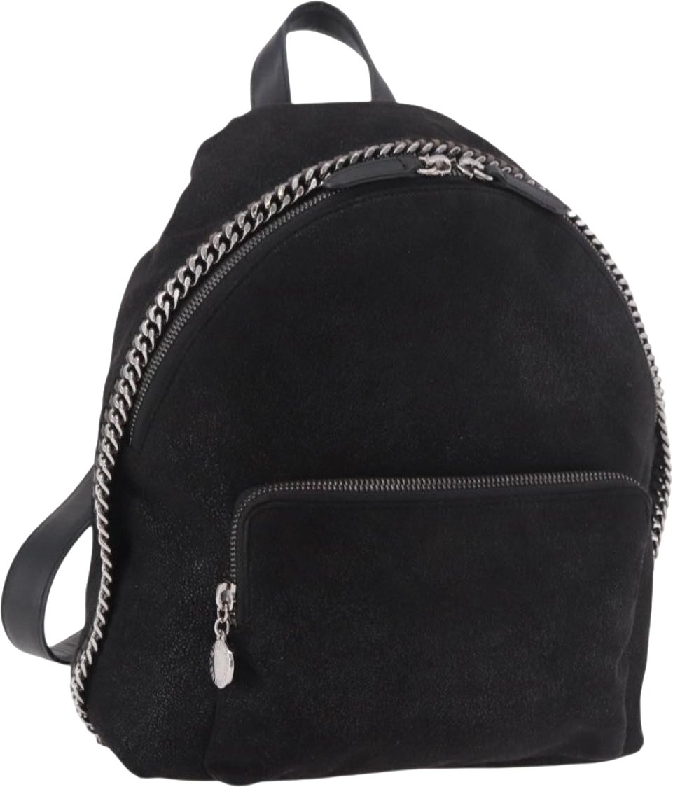 Stella McCartney Falabella Front Zip Shaggy Deer Mini Zwart