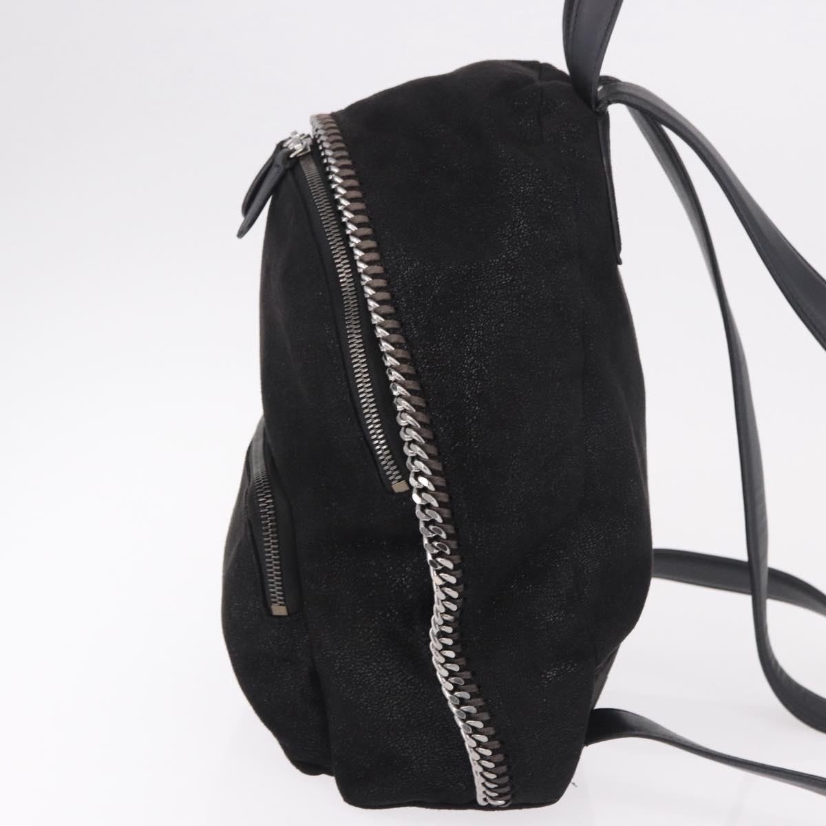 Stella McCartney Falabella Front Zip Shaggy Deer Mini Zwart