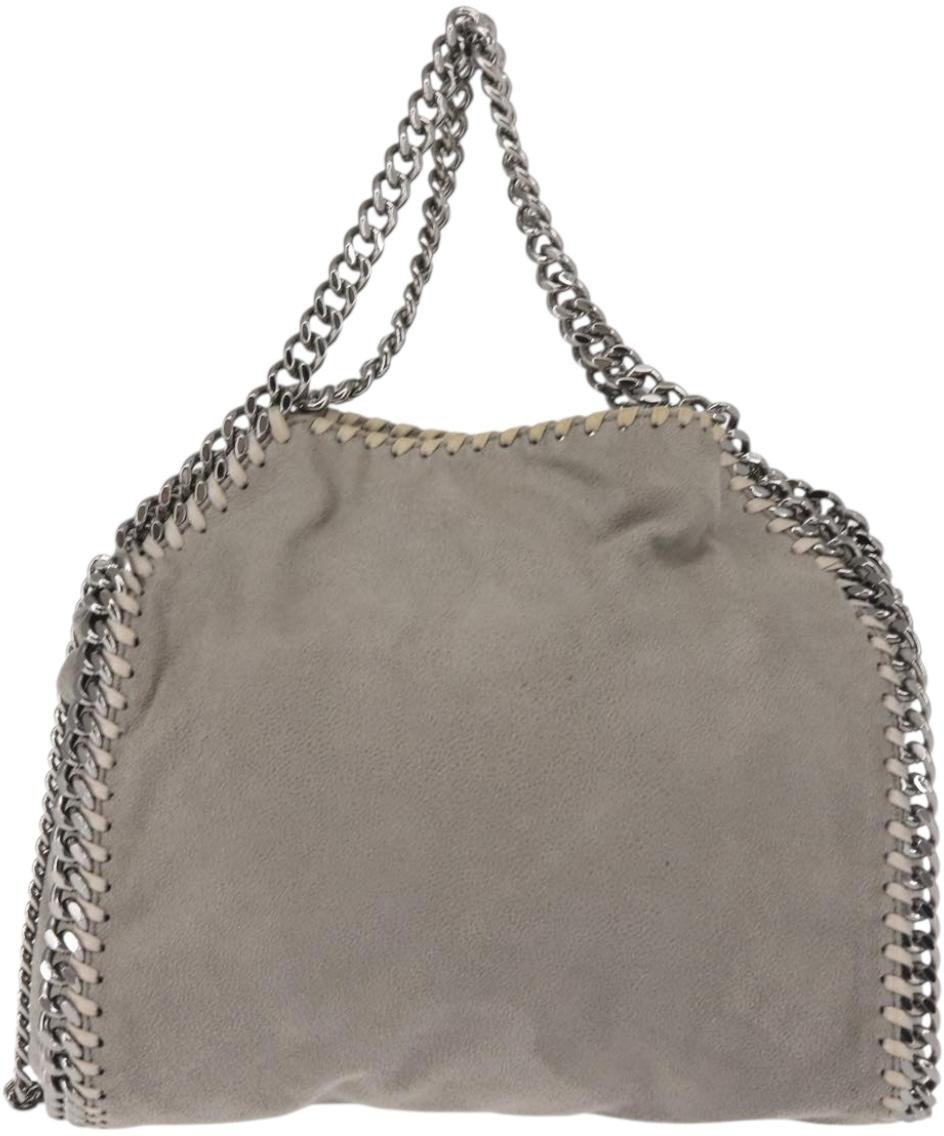Stella McCartney Falabella Fold Over Faux Suede Grijs
