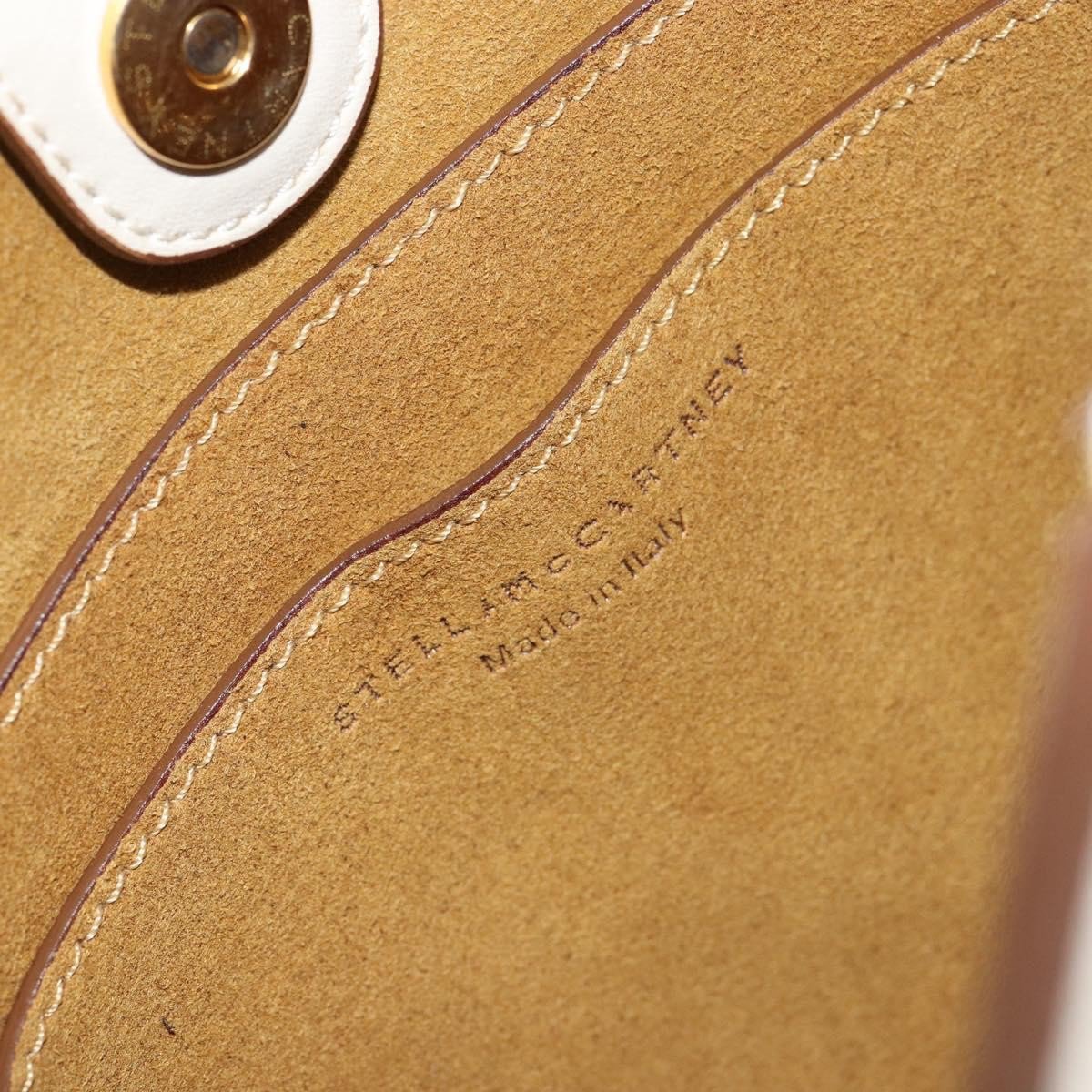 Stella McCartney Stella McCartney Logo Crossbody Bag Perforated Faux Leather Small Beige