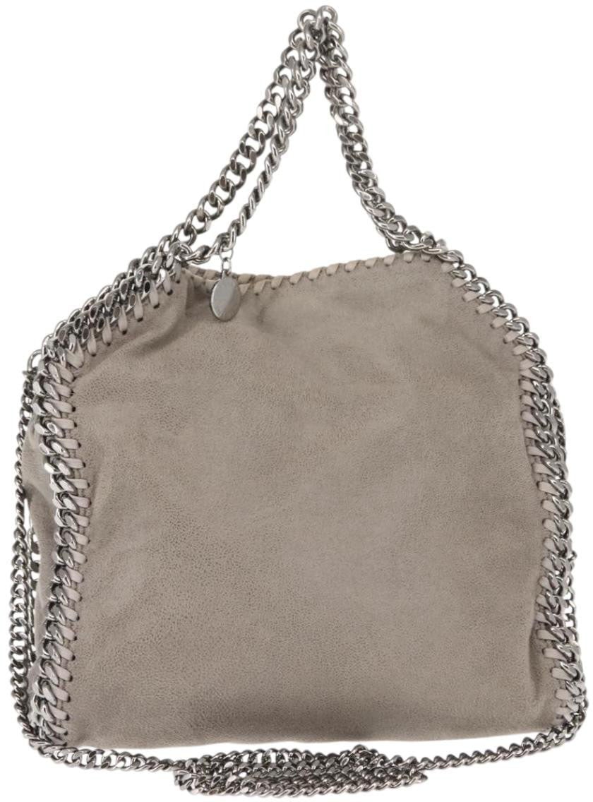 Stella McCartney Stella McCartney Falabella Fold Over Crossbody Bag Faux Leather Mini Grijs