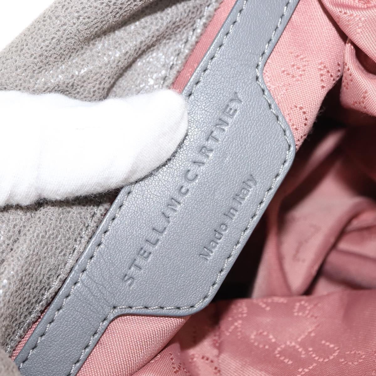 Stella McCartney Stella McCartney Falabella Fold Over Crossbody Bag Faux Leather Mini Grijs