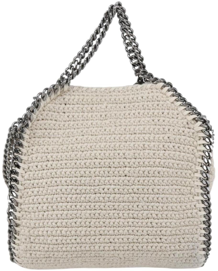 Stella McCartney Stella McCartney Falabella Fold Over Crossbody Bag Crochet Mini Beige