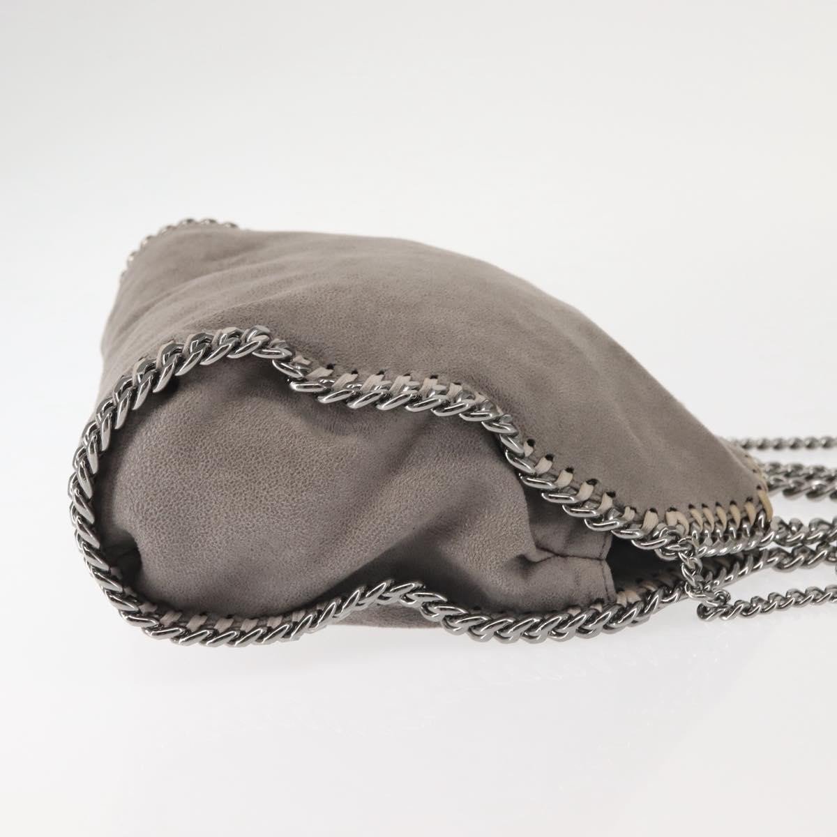 Stella McCartney Falabella Fold Over Crossbody Bag Suede Grijs