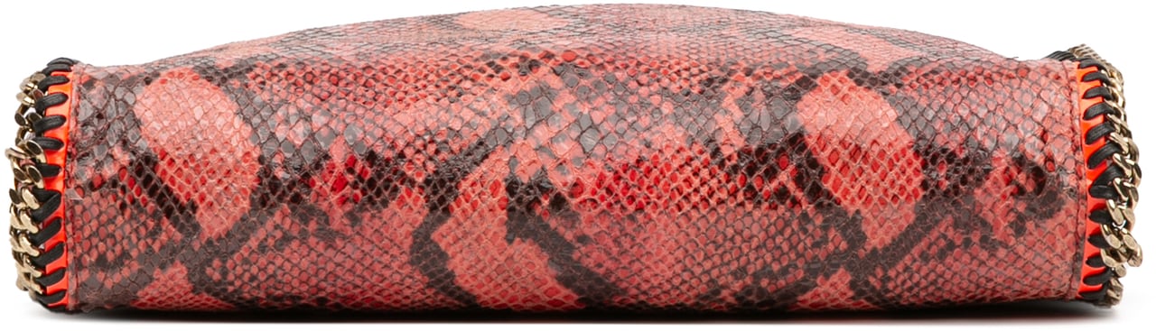 Stella McCartney Faux Snakeskin Falabella Fold Over Satchel Oranje