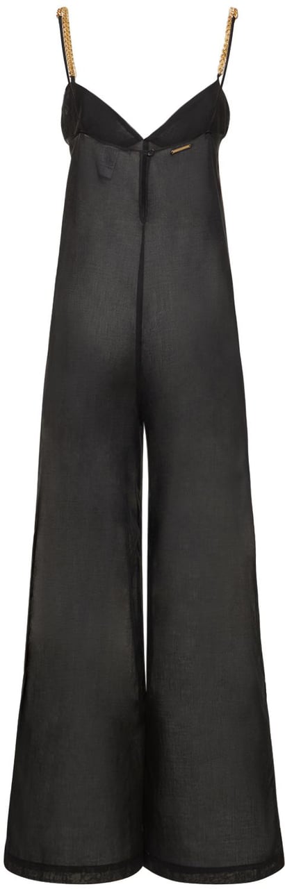 Stella McCartney Elegant Black Jump Suit with V-neck Zwart