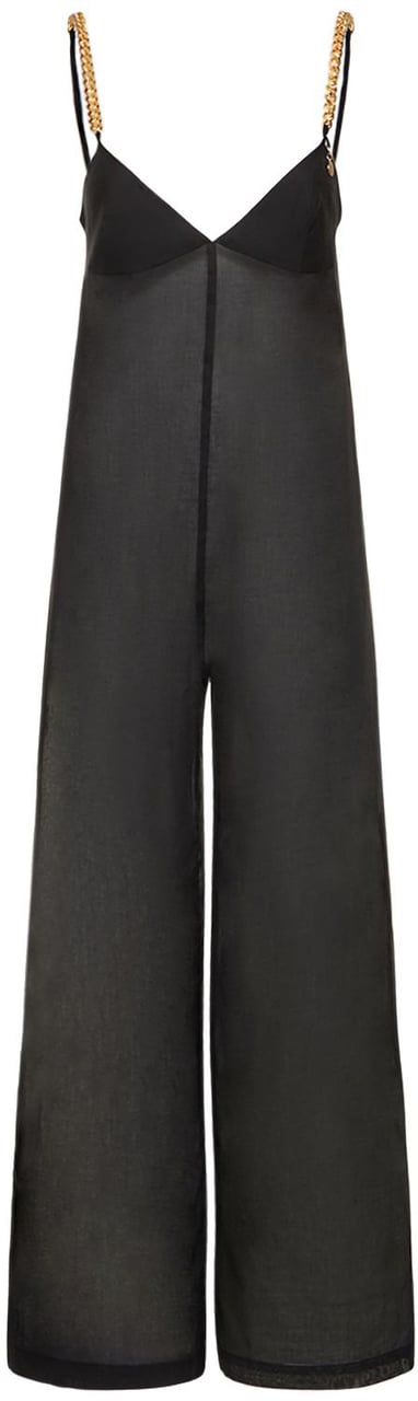 Stella McCartney Elegant Black Jump Suit with V-neck Zwart