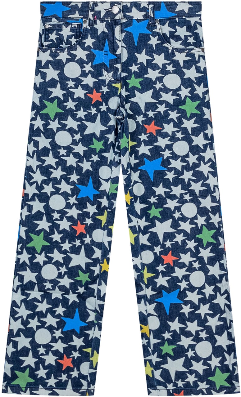 Stella McCartney Stella McCartney Kids Jeans Blu con Stampa Blauw
