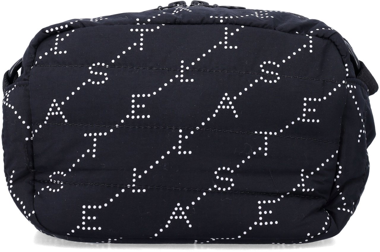 Stella McCartney Diaper Bag Allover Logo Nero Zwart