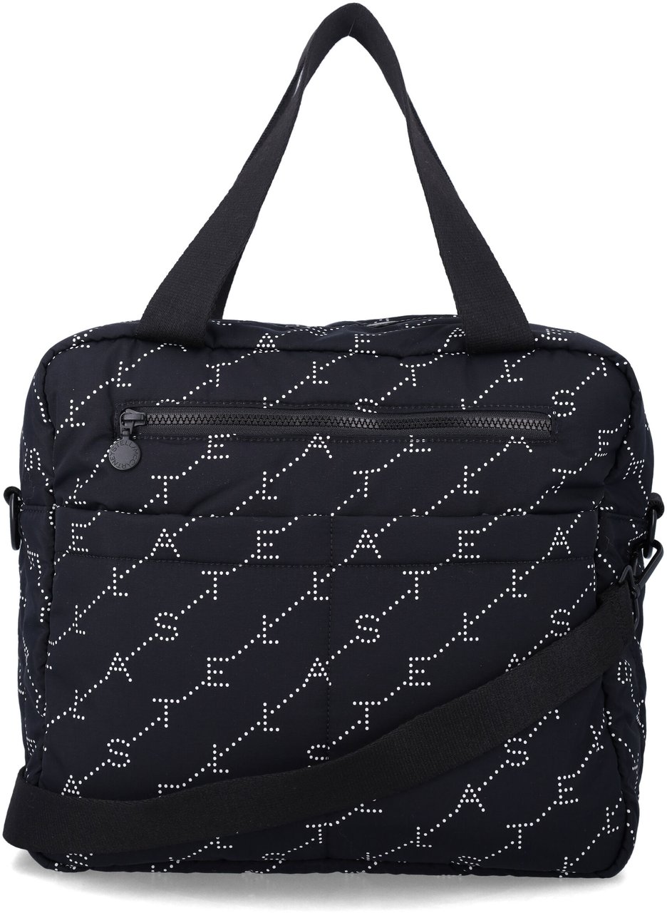 Stella McCartney Mummy Diaper Bag Allover Logo Nero Zwart