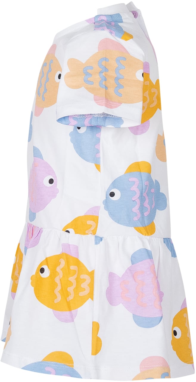 Stella McCartney Abito in Jersey con Stampa Pesci Wit