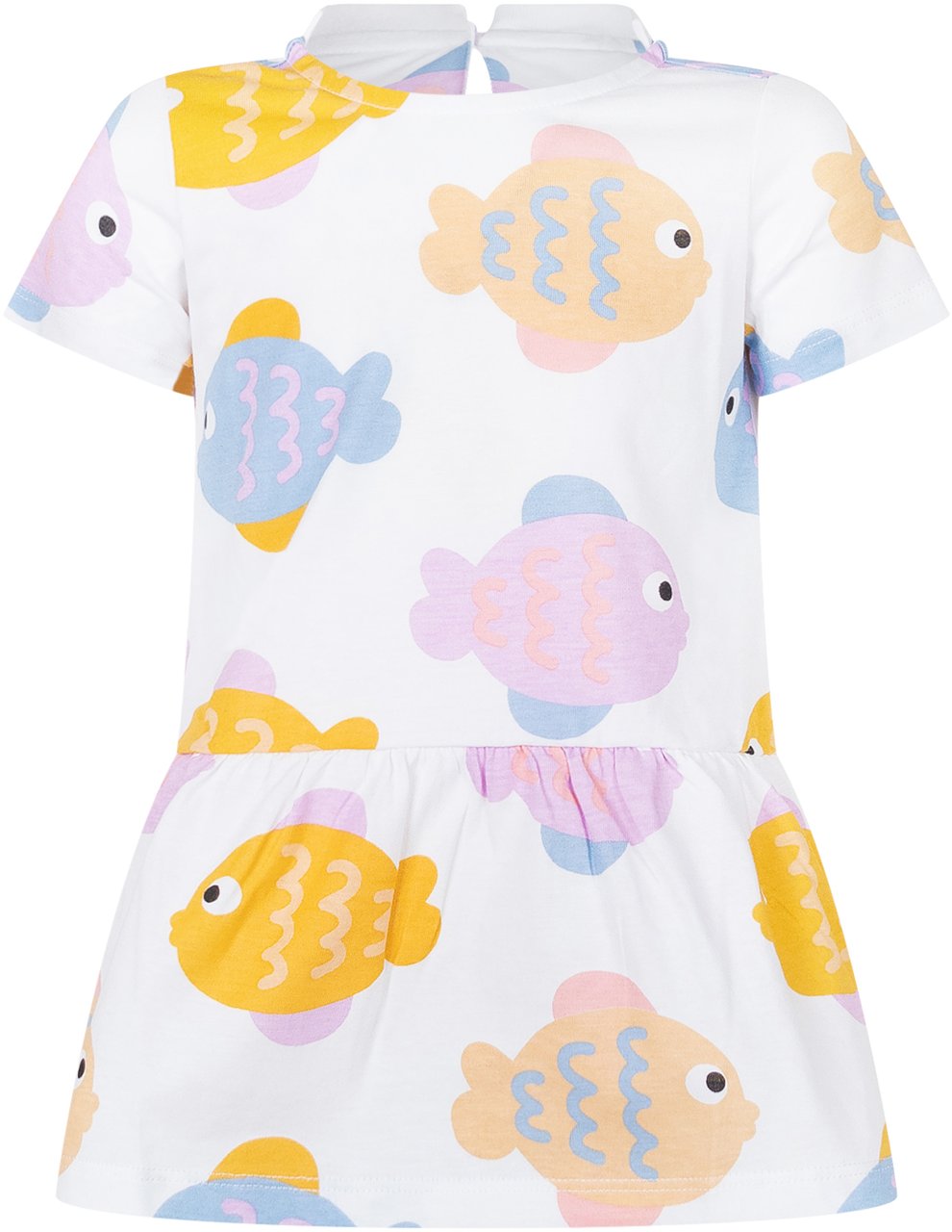 Stella McCartney Abito in Jersey con Stampa Pesci Wit