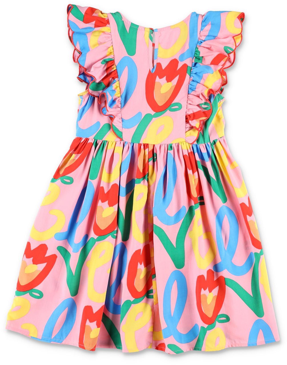 Stella McCartney Dress Stampa Frill/S Rosa Divers