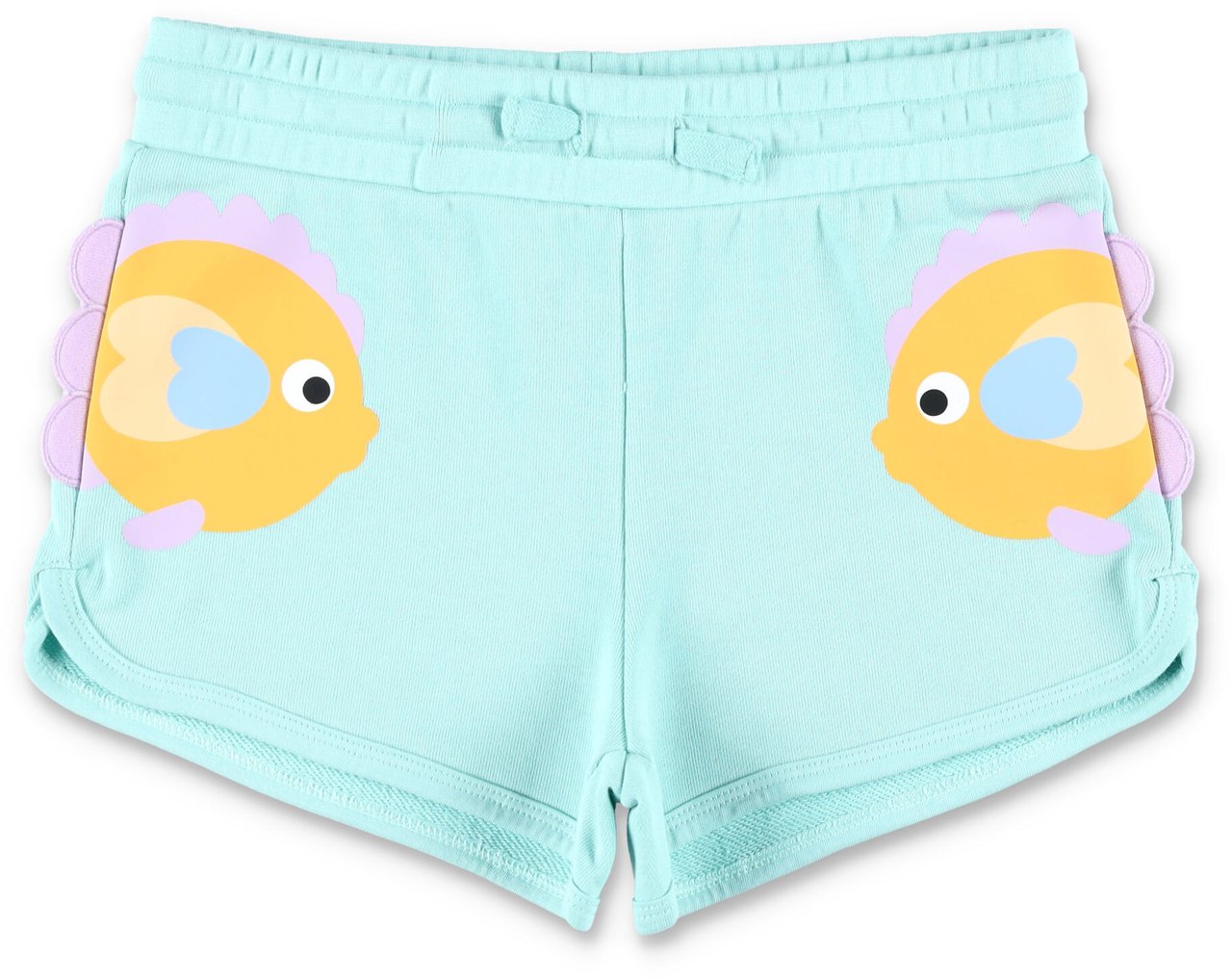 Stella McCartney Set Fish Tee+Shorts Blu Lichtblauw