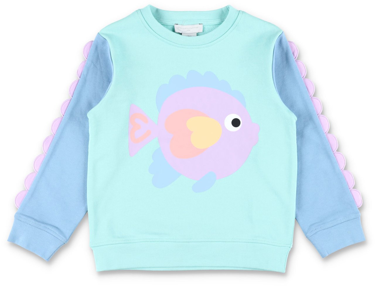 Stella McCartney Set Fish Tee+Shorts Blu Lichtblauw
