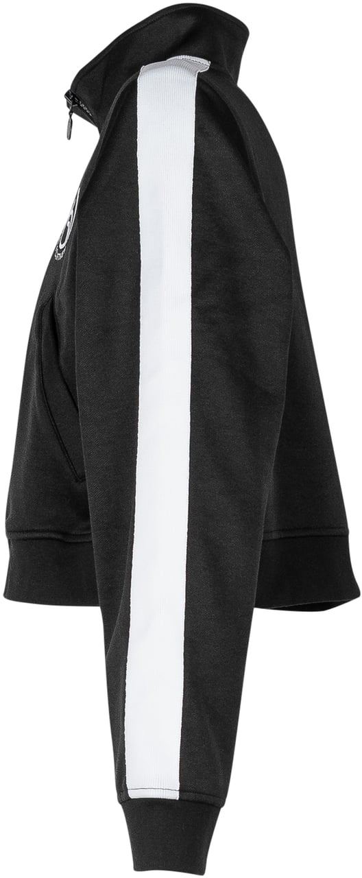 Stella McCartney Cardigan in Jersey con Zip e Collo Alto Zwart