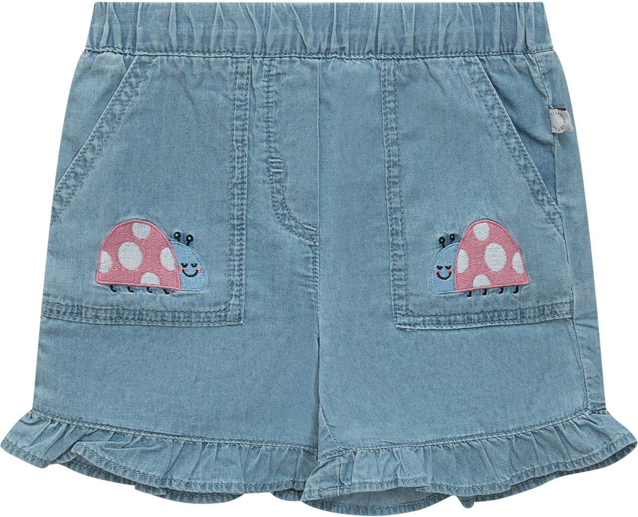 Stella McCartney Shorts in Denim con Ricamo Lichtblauw