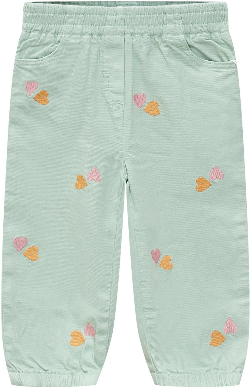 Stella McCartney Pantaloni con Ricamo a Cuori Lime