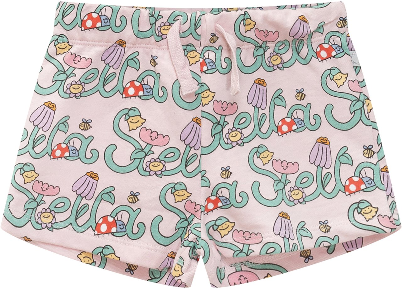 Stella McCartney Shorts in Jersey con Stampa Roze