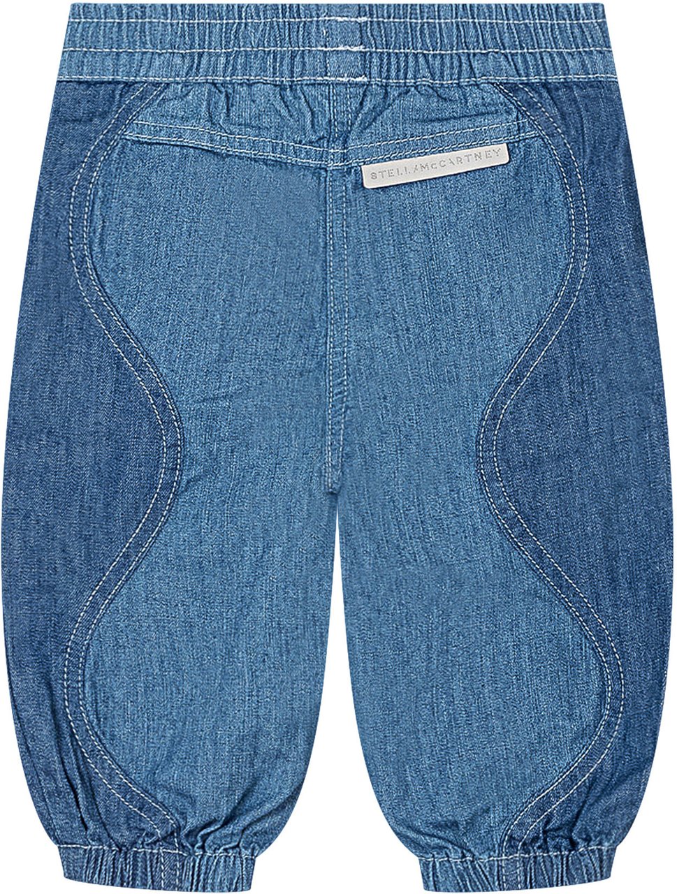 Stella McCartney Pantaloni in Denim con Vita Elasticizzata e Polsini Blauw