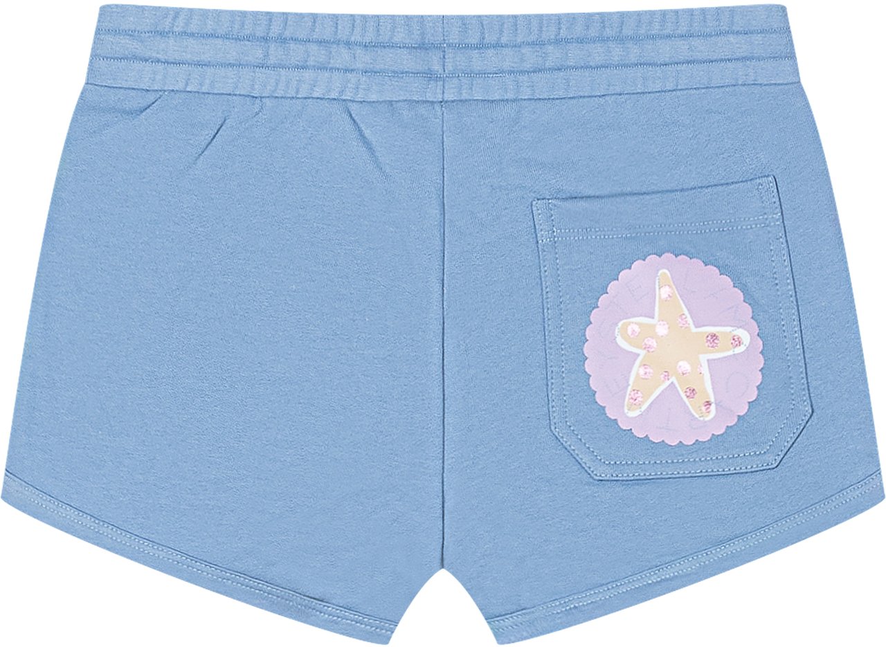 Stella McCartney Bermuda in Jersey con Vita Elasticizzata Lichtblauw
