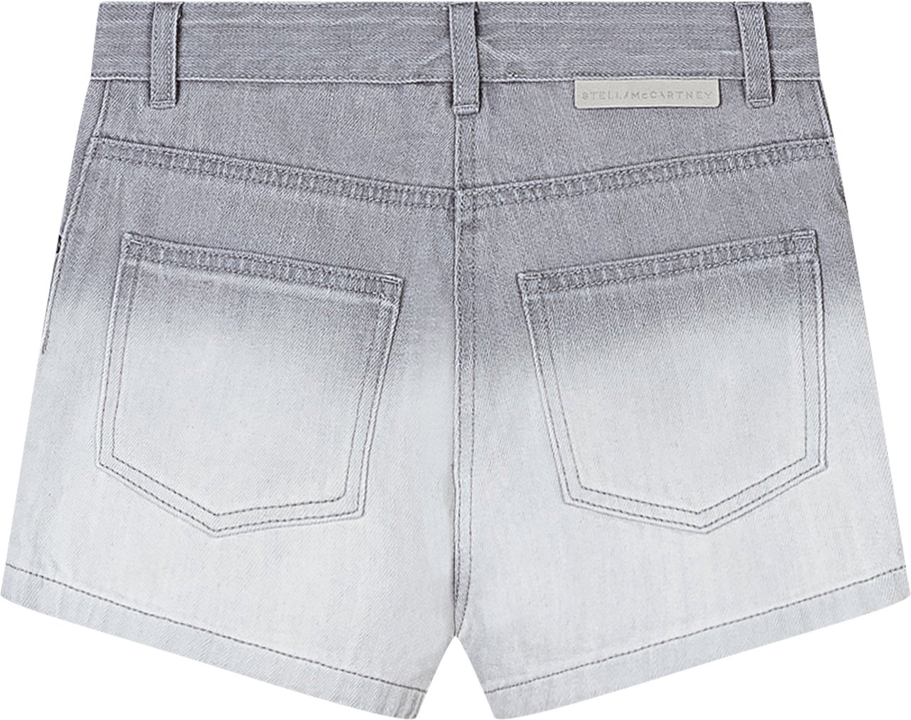 Stella McCartney Shorts in Denim con Cinque Tasche e Chiusura con Bottone Lichtgrijs