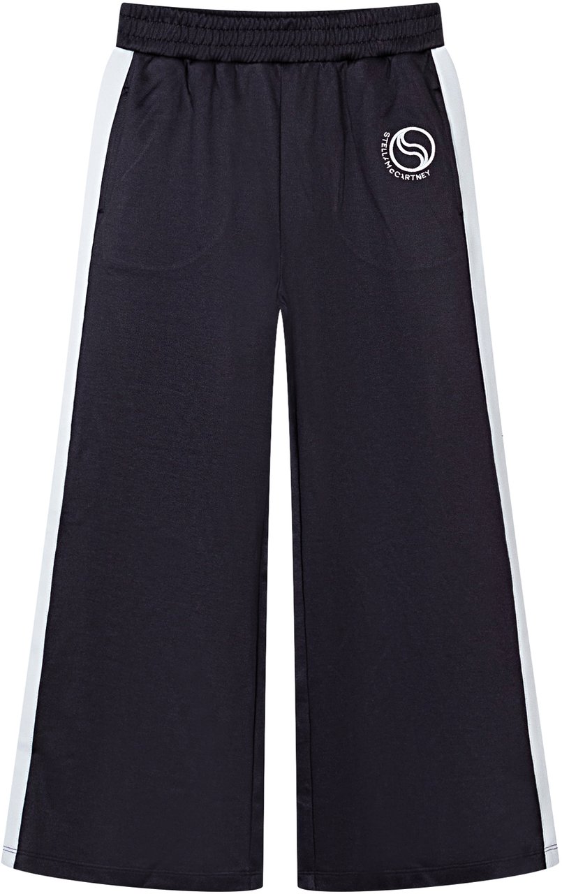 Stella McCartney Pantaloni Sportivi in Jersey con Vita Elasticizzata e Banda Laterale Zwart