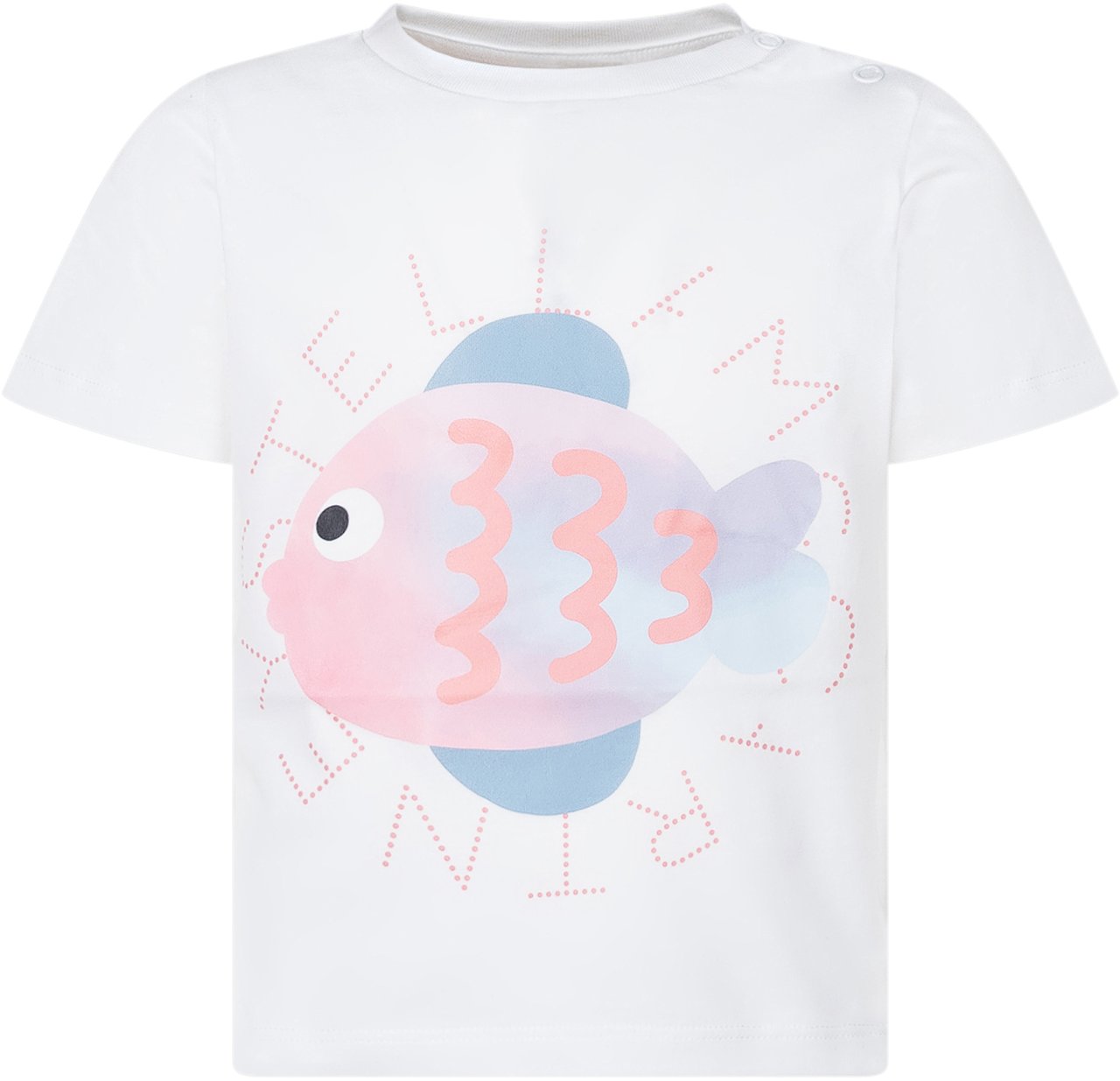 Stella McCartney T-shirt con Stampa Pesce e Girocollo Wit