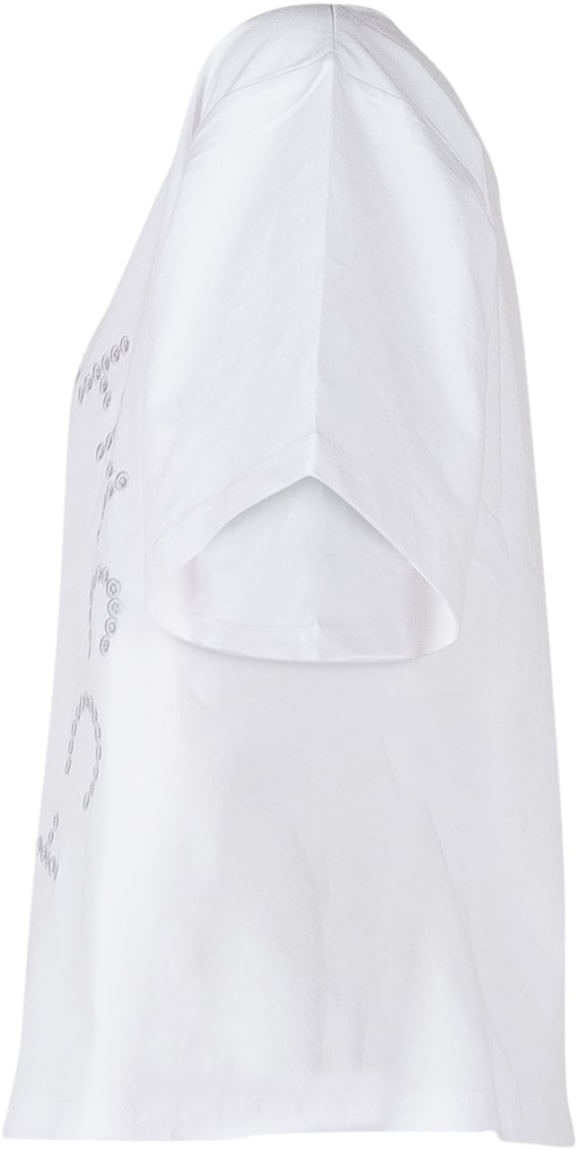 Stella McCartney T-shirt con Stampa Logo Circolare e Girocollo Wit