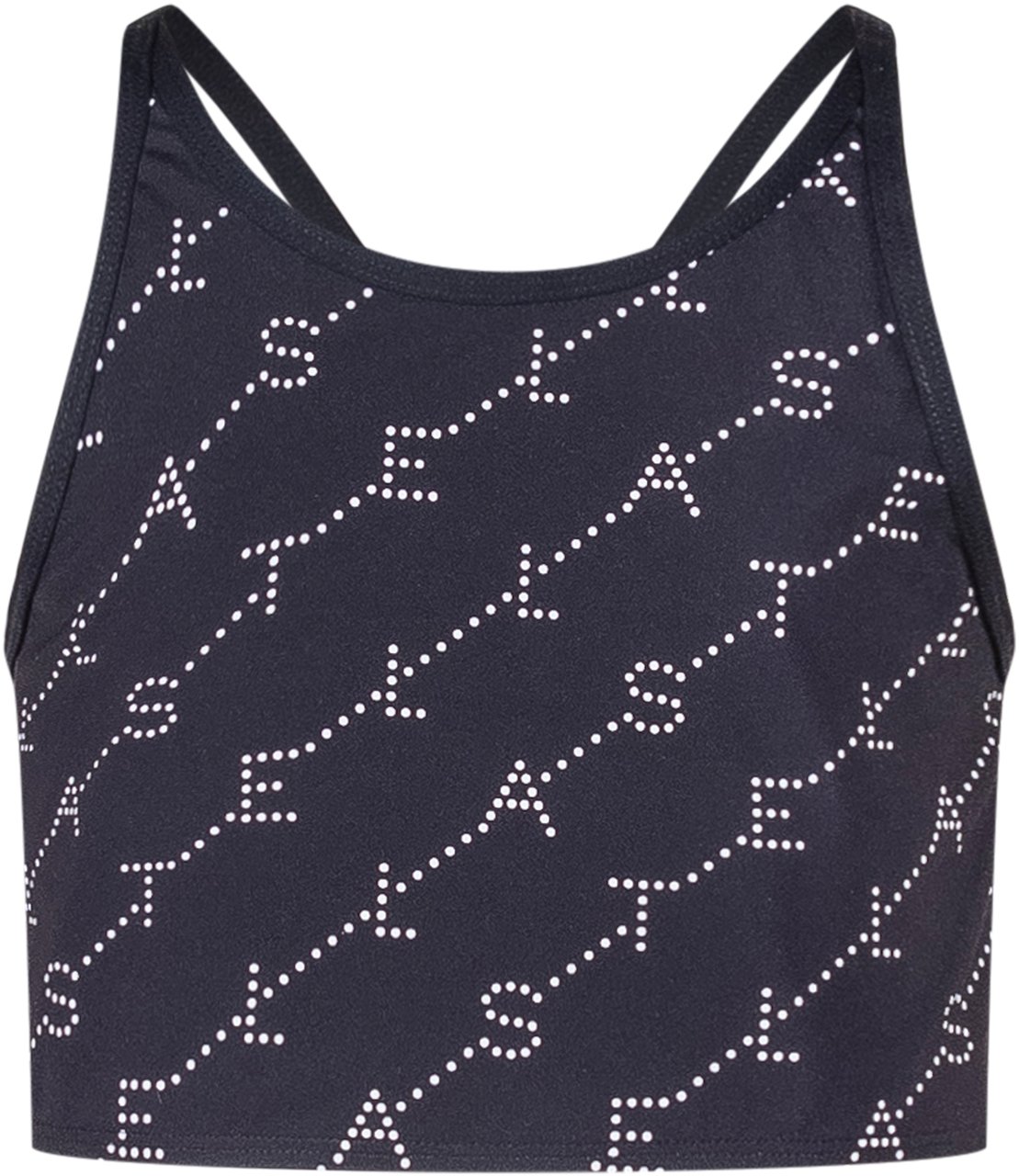 Stella McCartney Top Sportivo con Stampa Logo All Over Zwart