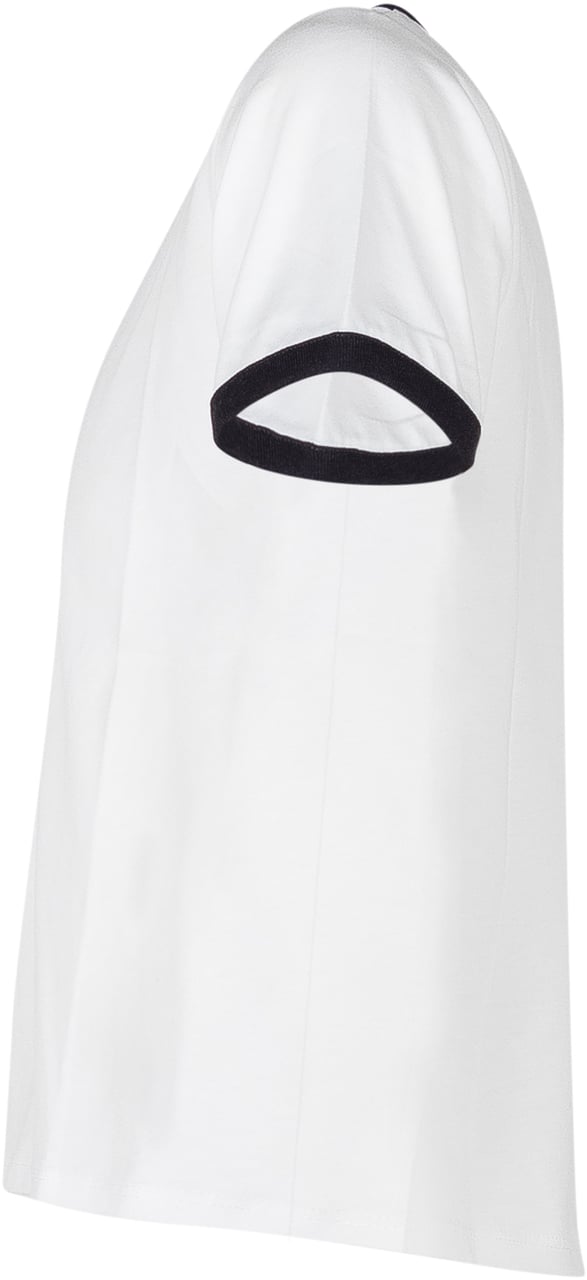 Stella McCartney T-shirt con Profili a Contrasto e Logo Frontale Wit