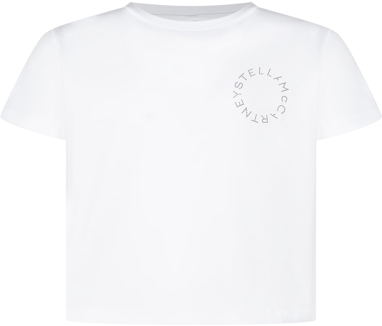 Stella McCartney T-shirt con Mini Logo Circolare sul Petto Wit
