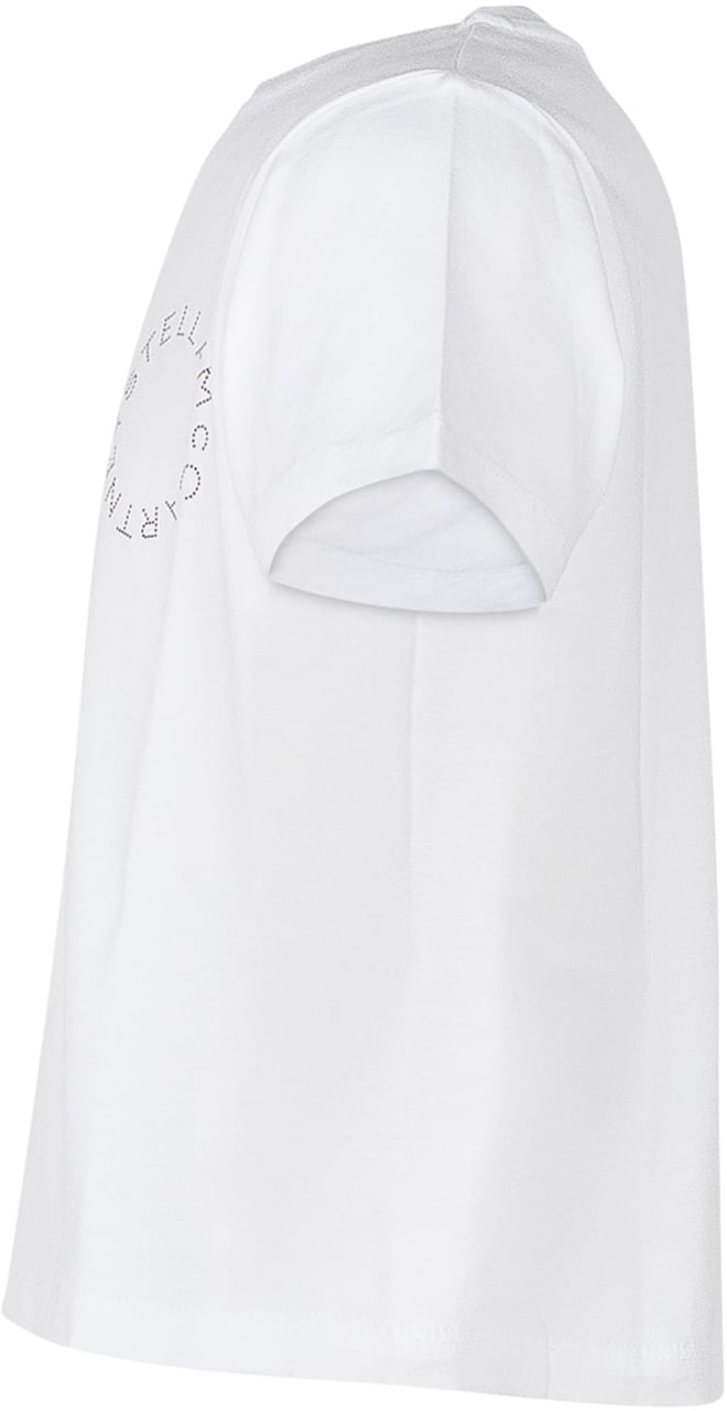 Stella McCartney T-shirt con Mini Logo Circolare sul Petto Wit